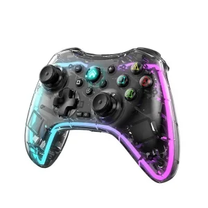 Transparent RGB Glare Gaming Controller for PS4 Switch Android Phone
